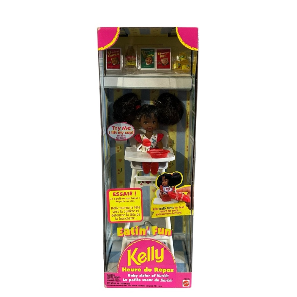 1997 Eatin’ Fun Kelly AA Doll NRFB w/ High Chair & Spoon Gear